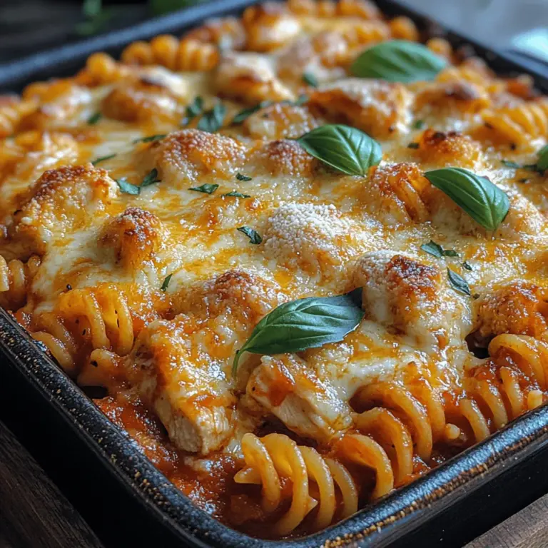 In der heutigen schnelllebigen Welt suchen viele von uns nach Rezepten, die sowohl einfach zuzubereiten als auch köstlich sind. Der Dump-and-Bake Hähnchen Parmesan Auflauf ist genau das: Eine mühelose Lösung für ein herzhaftes Abendessen, das die ganze Familie lieben wird. Mit nur wenigen Handgriffen verwandeln Sie alltägliche Zutaten in ein schmackhaftes Gericht, das perfekt für stressige Wochentage geeignet ist. Dieser Auflauf kombiniert saftige Hähnchenbrust, aromatische Marinara-Sauce und geschmolzenen Käse zu einem unvergesslichen Geschmackserlebnis.