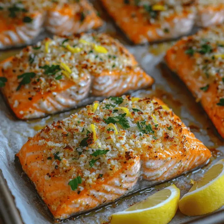 In der heutigen schnelllebigen Welt suchen viele von uns nach einfachen, aber dennoch köstlichen Rezepten, die wenig Zeit in Anspruch nehmen und dennoch den Gaumen erfreuen. Krosse im Ofen gebackene Parmesan-Krustenlachsfilets sind genau das – ein Gericht, das nicht nur schnell zubereitet ist, sondern auch gesund und schmackhaft. Lachs ist bekannt für seine gesundheitlichen Vorteile, während die Kombination aus knuspriger Parmesan-Kruste und zartem Fisch ein Geschmackserlebnis bietet, das sowohl Kinder als auch Erwachsene begeistert.