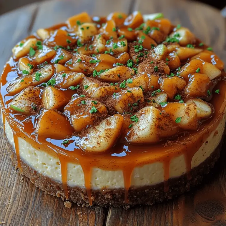 Der Karamell-Apfel-Cheesecake ist eine verführerische Nachspeise, die die cremige Textur eines klassischen Cheesecakes mit der fruchtigen Frische von Äpfeln und der süßen, samtigen Konsistenz einer selbstgemachten Karamellsauce kombiniert. Diese harmonische Mischung aus Aromen und Texturen macht den Karamell-Apfel-Cheesecake zu einem absoluten Highlight auf jedem Dessertteller. Egal, ob Sie ihn zu einem festlichen Dinner, einem Geburtstag oder einfach nur für einen gemütlichen Nachmittag mit Freunden und Familie zubereiten möchten, dieser Kuchen wird mit Sicherheit alle begeistern.