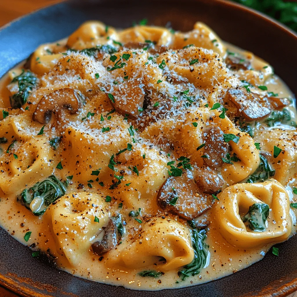 Um die köstlichen cremigen Spinat- und Pilztortellini zu kreieren, benötigen Sie nur einige wenige, aber entscheidende Zutaten, die nicht nur den Geschmack, sondern auch die Nährstoffe des Gerichts bestimmen: