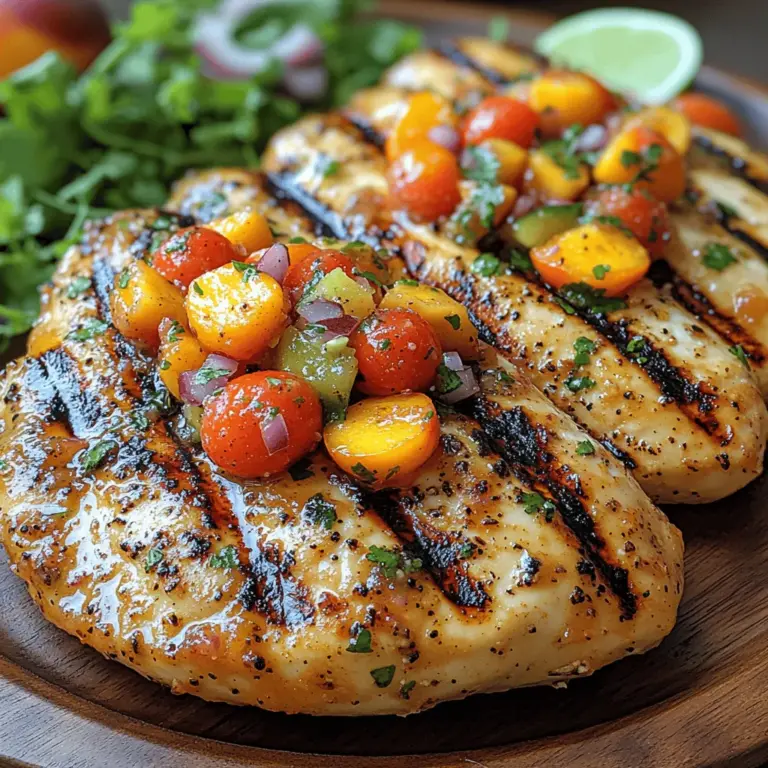 Um das Tomaten-Pfirsich-Salsa-Hühnchen optimal zuzubereiten, ist es wichtig, die Hauptkomponenten des Gerichts zu verstehen. Jede Zutat trägt auf ihre Weise zum Gesamtgeschmack und zur Nährstoffdichte bei.