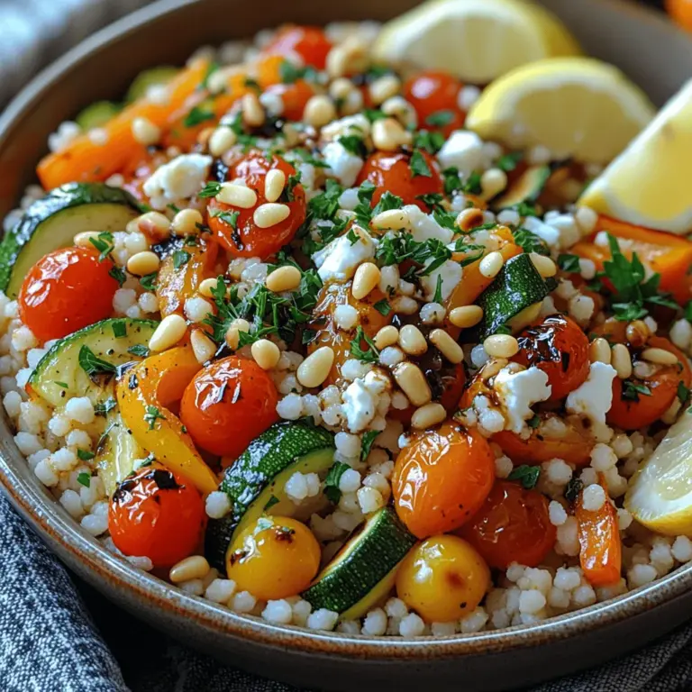 Die Bunte Geröstete Gemüse-Couscous-Schale ist ein lebendiges und schmackhaftes Gericht, das in der heutigen gesunden Küche immer mehr an Beliebtheit gewinnt. Diese Schalen sind nicht nur ein Fest für das Auge, sondern auch für den Gaumen. Mit einer Vielzahl von frischen, bunten Gemüsesorten und dem leichten, fluffigen Couscous bieten sie eine perfekte Kombination aus Geschmack und Nährstoffen. In einer Welt, in der gesundes Essen oft mit langweiligen und eintönigen Gerichten assoziiert wird, beweisen diese Couscous-Schalen das Gegenteil: Gesunde Mahlzeiten können nicht nur nahrhaft, sondern auch aufregend und köstlich sein.