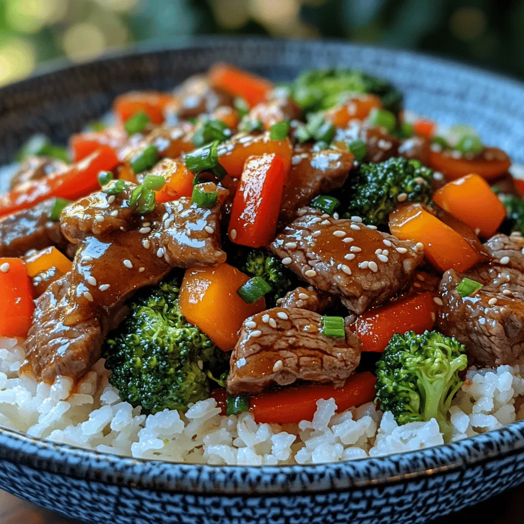 Die Wahl der richtigen Zutaten ist entscheidend für den Geschmack und die Textur des Gerichts. Hier sind die Hauptkomponenten unseres Sizzling Sweet & Savory Beef Stir-Fry: