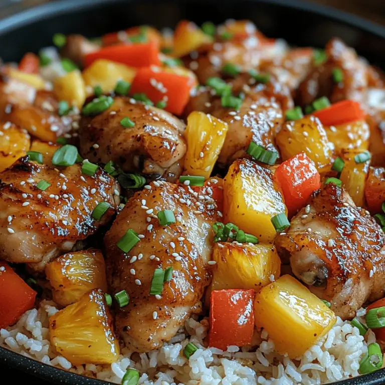 In der heutigen schnelllebigen Welt, in der Zeit oft Mangelware ist, suchen viele von uns nach einfachen und köstlichen Rezepten, die gleichzeitig Zeit sparen. Das tropische Blechgericht mit Hawaiianischem Hähnchen ist die perfekte Lösung für all diejenigen, die sich nach einem exotischen Geschmackserlebnis sehnen, ohne dabei stundenlang in der Küche stehen zu müssen. Mit zarten Hähnchenschenkeln, saftiger Ananas und buntem Gemüse, alles auf einem einzigen Blech gebacken, vereint dieses Rezept eine Vielzahl von Aromen und Texturen in einem einfachen Gericht.