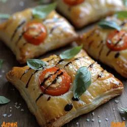 Das Tomaten-Mozzarella-Blätterteiggebäck ist nicht nur ein optisches Highlight auf jedem Tisch, sondern auch eine wahre Geschmacksexplosion. Diese kleinen, gefüllten Teigtaschen sind die perfekte Mischung aus knusprigem Blätterteig und einer saftigen Füllung aus frischen Kirschtomaten und cremigem Mozzarella. Sie eignen sich hervorragend als Vorspeise, Snack oder sogar als leichtes Hauptgericht und sind bei Gästen und Familie gleichermaßen beliebt.