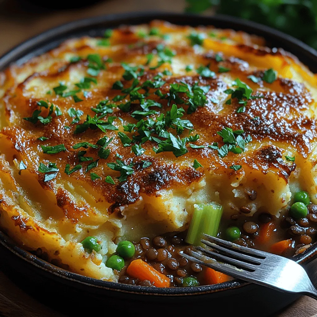 Herzhafter, veganer Shepherd's Pie ist mehr als nur ein Gericht – es ist ein kulinarisches Erlebnis, das die Aromen der traditionellen britischen Küche in eine gesunde, pflanzliche Variante verwandelt. Dieses Rezept kombiniert nahrhafte Linsen mit einer bunten Auswahl an Gemüse und wird mit einem luxuriösen, cremigen Kartoffelpüree gekrönt. Es ist die perfekte Wahl für alle, die auf der Suche nach einer herzhaften und sättigenden Mahlzeit sind, die gleichzeitig die Prinzipien einer ausgewogenen Ernährung unterstützt.