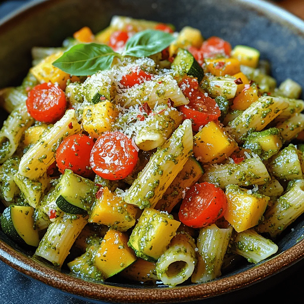 Die Pesto-Pasta mit Sommergemüse ist ein lebhaftes und farbenfrohes Gericht, das den Geschmack des Sommers auf den Tisch bringt. Wenn die Sonne scheint und die Märkte voller frischer, saisonaler Produkte sind, gibt es kaum etwas Befriedigenderes, als ein Gericht zuzubereiten, das sowohl köstlich als auch gesund ist. Diese Rezeptur kombiniert die Frische von Zucchini, Paprika und Kirschtomaten mit einem aromatischen Pesto, das einfach zuzubereiten ist. Die Kombination aus al dente Pasta und knackigem Gemüse sorgt für eine harmonische Textur und ein Maximum an Geschmack.