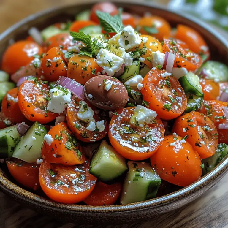 Die Zutaten für den mediterranen Gartenzauber sind einfach zu finden und repräsentieren das Beste der mediterranen Küche. Hier sind die einzelnen Komponenten, die diesen Salat so besonders machen: