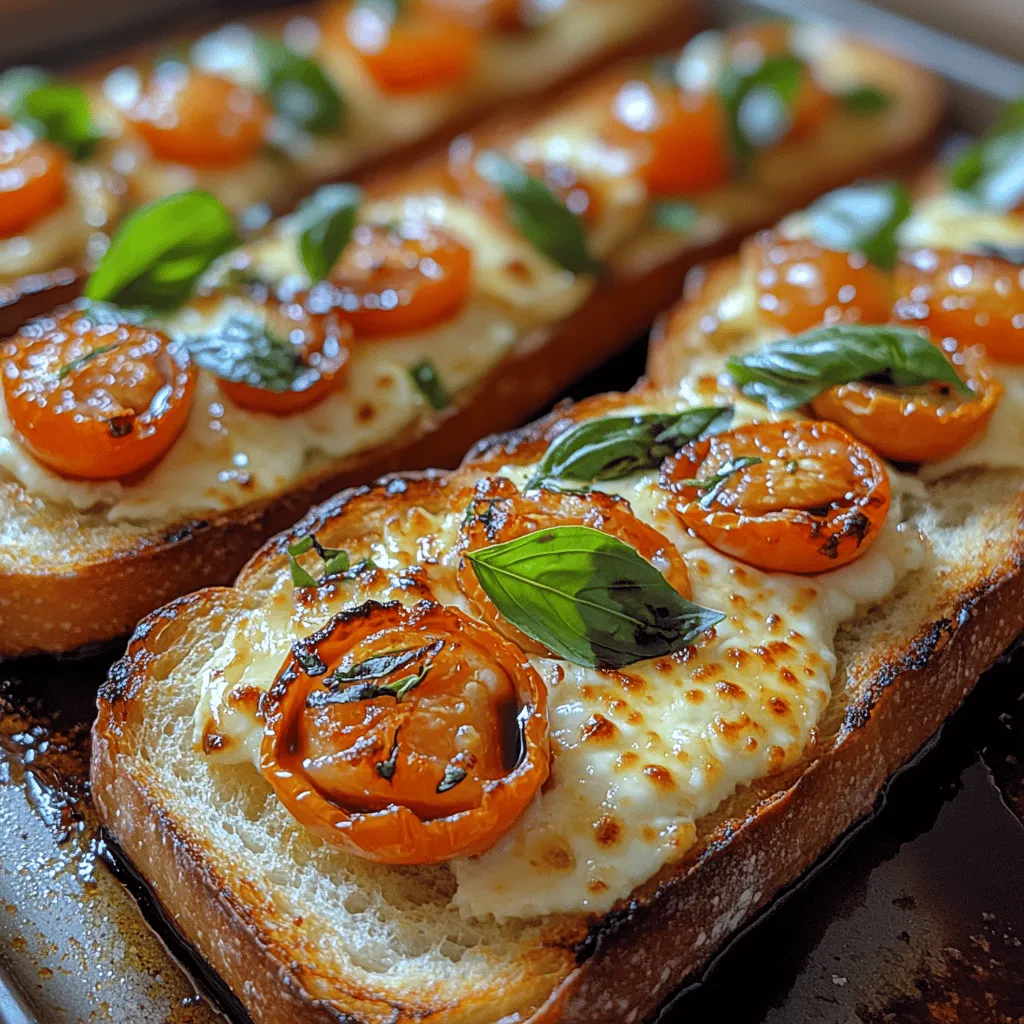 Für die Zubereitung des Caprese Knoblauchbrot Delight benötigen Sie eine handvoll einfacher, aber frischer Zutaten. Die Hauptakteure dieses Rezeptes sind:
