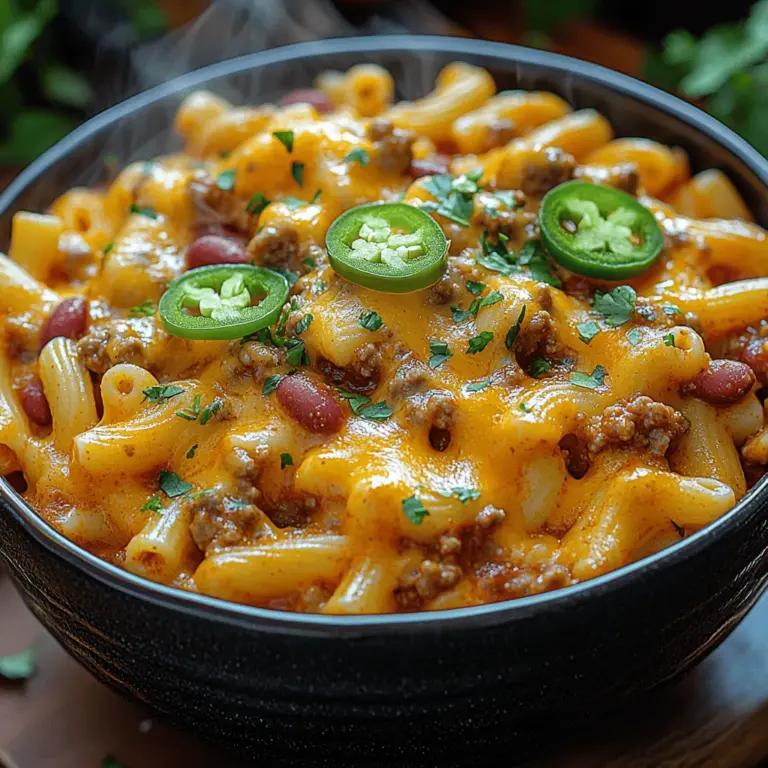 Das Kochen der Ellbogen-Makkaroni ist der erste Schritt, um diese köstlichen Käsigen Würzigen Chili-Mac zuzubereiten. Beginnen Sie damit, einen großen Topf mit Wasser zum Kochen zu bringen. Achten Sie darauf, das Wasser großzügig zu salzen. Dies sorgt dafür, dass die Makkaroni ihren Geschmack während des Kochens entfalten können.