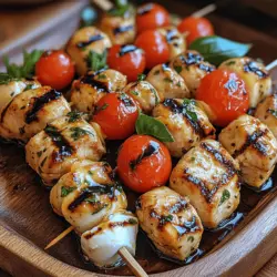 Um die perfekten Caprese-Hähnchenspieße zuzubereiten, benötigen Sie die folgenden Zutaten: