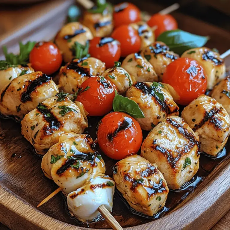 Um die perfekten Caprese-Hähnchenspieße zuzubereiten, benötigen Sie die folgenden Zutaten: