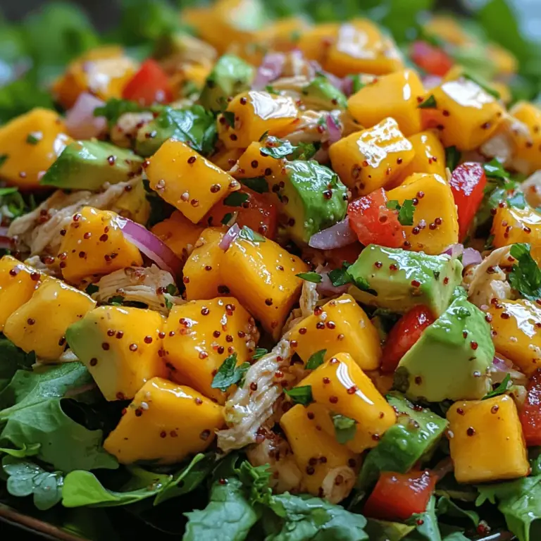 Willkommen zu unserem köstlichen Rezept für den Süßen & Herzhaften Mango-Avocado-Hühnchen-Salat! In der heutigen schnelllebigen Welt ist es wichtiger denn je, gesunde und nahrhafte Mahlzeiten zu wählen, die gleichzeitig auch noch lecker sind. Dieser Salat kombiniert die zarten Aromen von frischem Hühnchen, süßer Mango und cremiger Avocado mit einer Vielzahl von knackigem Gemüse. Er ist nicht nur eine wahre Geschmacksexplosion, sondern auch eine hervorragende Quelle für essentielle Nährstoffe, die Ihren Körper und Geist unterstützen.