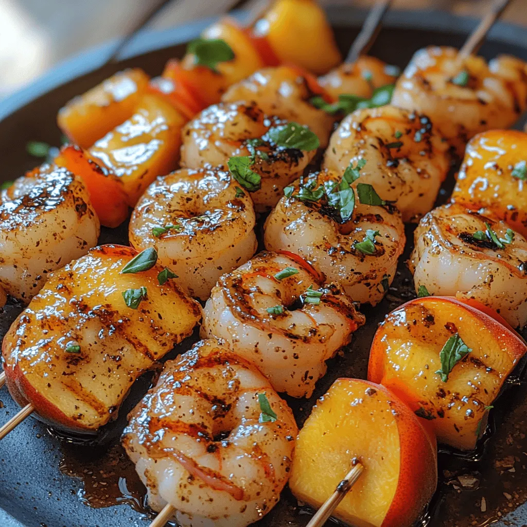 In der warmen Jahreszeit gibt es nichts Besseres als ein leichtes, erfrischendes Grillgericht, das den Gaumen erfreut und das Herz erwärmt. Gegrillte Garnelen- und Pfirsichspieße sind die perfekte Kombination aus saftigen Meeresfrüchten und süßen, reifen Pfirsichen. Diese einfache und köstliche Rezeptur vereint Aromen, die das Sommerfeeling auf den Teller bringen. Die Kombination von zarten Garnelen und der natürlichen Süße der Pfirsiche macht diese Spieße zu einem Highlight auf jedem Grillfest. Ob für eine Gartenparty, ein Picknick oder einfach als schnelles Abendessen – dieses Rezept ist vielseitig und einfach zuzubereiten.