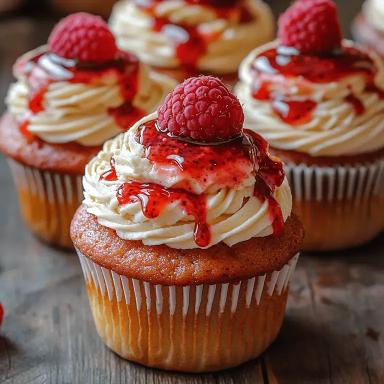1. Weizenmehl: Das Grundgerüst für jeden Cupcake. Es sorgt für die Struktur und Textur des Teigs. 2. Zucker: Für die Süße und das Aroma. Wir verwenden normalen Kristallzucker, um eine angenehme Süße zu erzielen. 3. Ungesalzene Butter: Die Butter sollte weich sein, damit sie sich gut mit dem Zucker vermischen lässt. Sie gibt den Cupcakes eine reichhaltige und feuchte Konsistenz. 4. Eier: Zwei große Eier sorgen nicht nur für Bindung, sondern auch für eine lockere Textur. 5. Vanilleextrakt: Ein essenzieller Geschmacksgeber, der die Süße der Cupcakes verstärkt. 6. Zitronenschale: Frisch abgeriebene Zitronenschale bringt eine zitrusartige Frische in den Teig und harmoniert perfekt mit den Himbeeren. 7. Backpulver, Natron und Salz: Diese Zutaten sind wichtig für das Aufgehen der Cupcakes. Sie sorgen dafür, dass der Teig luftig und leicht wird. 8. Buttermilch: Gibt den Cupcakes Feuchtigkeit und eine angenehme Säure, die den Geschmack intensiviert. 9. Frische Himbeeren: Die Hauptzutat, die den Cupcakes ihren einzigartigen Geschmack verleiht. Frisch zerdrückt sorgen sie für saftige Aromen und eine schöne Farbe.
