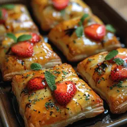 Erdbeer-Brie-Blätterteig-Häppchen sind eine wahre Gaumenfreude, die mit ihrer Kombination aus frisch-süßen Erdbeeren und cremigem Brie-Käse alle Geschmäcker ansprechen. Diese kleinen Leckerbissen sind nicht nur einfach zuzubereiten, sondern auch äußerst vielseitig und ideal für jeden Anlass. Ob bei einer Sommerparty, einem gemütlichen Abend mit Freunden oder als Snack für unerwartete Gäste – diese Häppchen werden garantiert zum Highlight auf jedem Tisch.