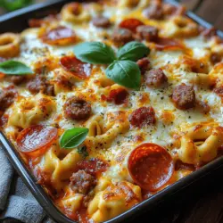 Tortellini sind kleine, gefüllte Teigtaschen, die ihren Ursprung in der italienischen Region Emilia-Romagna haben. Sie sind bekannt für ihre Vielseitigkeit und können mit verschiedenen Füllungen, von Käse bis zu Fleisch, serviert werden. Die Kombination von Tortellini mit klassischen Pizza-Zutaten wie Marinara-Sauce, Peperoni, italienischer Wurst und Speck bringt die besten Aromen der italienischen Küche zusammen und bietet ein herzhaftes Geschmackserlebnis. Diese Fusion aus zwei beliebten Gerichten ist nicht nur sättigend, sondern auch einfach zuzubereiten und eignet sich hervorragend für große Gruppen oder Familientreffen.
