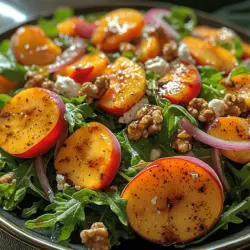 In der heißen Jahreszeit gibt es nichts Erfrischenderes als einen knackigen Salat, der süße und herzhafte Aromen harmonisch vereint. Der Süßer & Würziger Pfirsich-Rucola-Balsamico-Salat ist eine ideale Wahl, um frische Zutaten und exquisite Geschmäcker zu genießen. Dieser Salat ist nicht nur einfach zuzubereiten, sondern auch nährstoffreich und perfekt für ein leichtes Mittagessen oder als Beilage zu Grillgerichten. Die Kombination aus frischem Rucola, saftigen Pfirsichen, cremigem Ziegenkäse und knackigen Nüssen bietet eine Geschmacksexplosion, die jeden Gaumen erfreut.