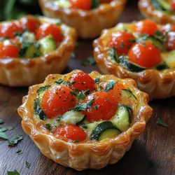 In der warmen Jahreszeit gibt es nichts Besseres als leichte und schmackhafte Gerichte, die sowohl nahrhaft als auch einfach zuzubereiten sind. Mini Sommer-Gemüse-Quiches sind der perfekte Snack oder eine köstliche Beilage für jede Sommerfeier. Diese herzhaften kleinen Küchlein sind gefüllt mit frischem Gemüse und einer cremigen Eimasse, die sie unwiderstehlich machen. Egal, ob Sie sie als Fingerfood für eine Gartenparty, als Teil eines Buffets oder einfach nur als leckeres Mittagessen genießen möchten – diese Mini-Quiches sind vielseitig, schmackhaft und erfreuen sich großer Beliebtheit.