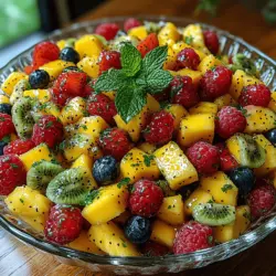 Willkommen in der bunten und geschmackvollen Welt des „Süßen Zitrusfreude Obstsalats“. Wenn Sie auf der Suche nach einem Rezept sind, das sowohl gesund als auch köstlich ist, sind Sie hier genau richtig. Dieser Obstsalat vereint eine Vielzahl frischer Früchte, die nicht nur das Auge erfreuen, sondern auch eine wahre Geschmacksexplosion bieten. Frische Früchte sind ein unverzichtbarer Bestandteil einer ausgewogenen Ernährung. Sie sind reich an Vitaminen, Mineralstoffen und Antioxidantien, die unser Immunsystem stärken und unsere allgemeine Gesundheit fördern.