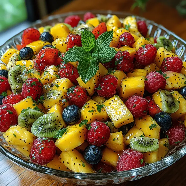 Willkommen in der bunten und geschmackvollen Welt des „Süßen Zitrusfreude Obstsalats“. Wenn Sie auf der Suche nach einem Rezept sind, das sowohl gesund als auch köstlich ist, sind Sie hier genau richtig. Dieser Obstsalat vereint eine Vielzahl frischer Früchte, die nicht nur das Auge erfreuen, sondern auch eine wahre Geschmacksexplosion bieten. Frische Früchte sind ein unverzichtbarer Bestandteil einer ausgewogenen Ernährung. Sie sind reich an Vitaminen, Mineralstoffen und Antioxidantien, die unser Immunsystem stärken und unsere allgemeine Gesundheit fördern.
