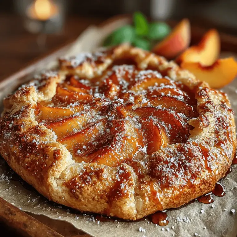 Die Sommerliche Pfirsich-Galette ist ein wahrhaft himmlisches Dessert, das die Aromen der sonnengereiften Pfirsiche perfekt zur Geltung bringt. Diese rustikale Tarte ist nicht nur einfach zuzubereiten, sondern auch ein echter Augenschmaus, der jeden Gaumen erfreut. Sie vereint den süßen Geschmack frischer Pfirsiche mit einer zarten, buttrigen Kruste, die beim Backen goldbraun und knusprig wird. Egal, ob Sie ein erfahrener Bäcker oder ein Neuling in der Küche sind, dieses Rezept bietet Ihnen eine unkomplizierte Möglichkeit, den Geschmack des Sommers in Ihr Zuhause zu bringen.