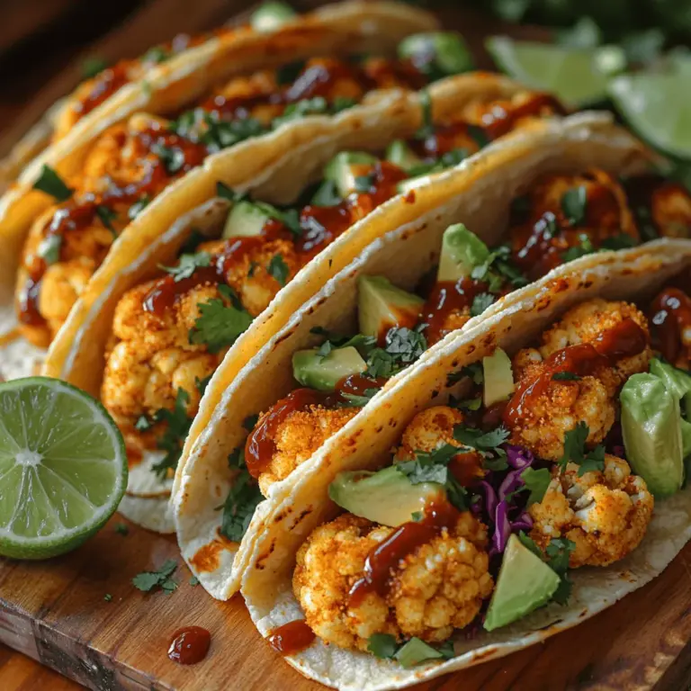 Wenn es um innovative und köstliche vegetarische Gerichte geht, stehen Blumenkohl-Tacos ganz oben auf der Liste. Diese Crispy BBQ Blumenkohl-Tacos sind nicht nur ein Fest für die Sinne, sondern auch eine hervorragende Möglichkeit, gesunde Zutaten in eine schmackhafte und befriedigende Mahlzeit zu verwandeln. Mit ihrer knusprigen Textur, dem rauchigen BBQ-Geschmack und frischen Toppings bieten diese Tacos ein Geschmackserlebnis, das sowohl Veganer als auch Fleischliebhaber begeistert.