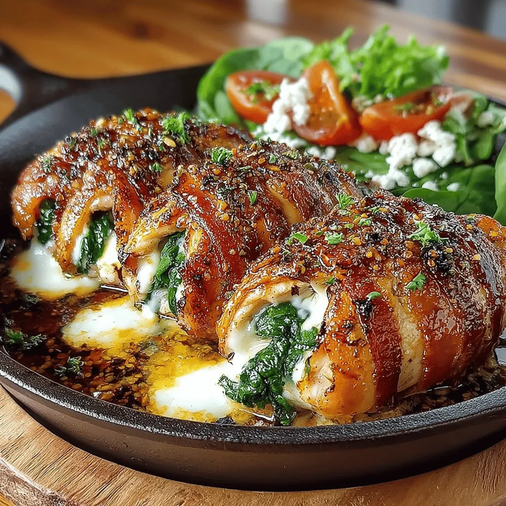 Das Bacon-Wrapped Mozzarella Stuffed Chicken ist ein Gericht, das die Herzen vieler Feinschmecker im Sturm erobert hat. Es vereint die saftige Textur von Hähnchenbrust mit dem geschmolzenen, cremigen Geschmack von Mozzarella und der knusprigen Umhüllung von Speck. Diese Kombination macht das Rezept nicht nur zu einem kulinarischen Hochgenuss, sondern auch zu einem optischen Highlight auf jedem Esstisch. Ursprünglich aus der amerikanischen Küche stammend, hat dieses Gericht schnell seinen Platz in den Herzen von Kochliebhabern weltweit gefunden.