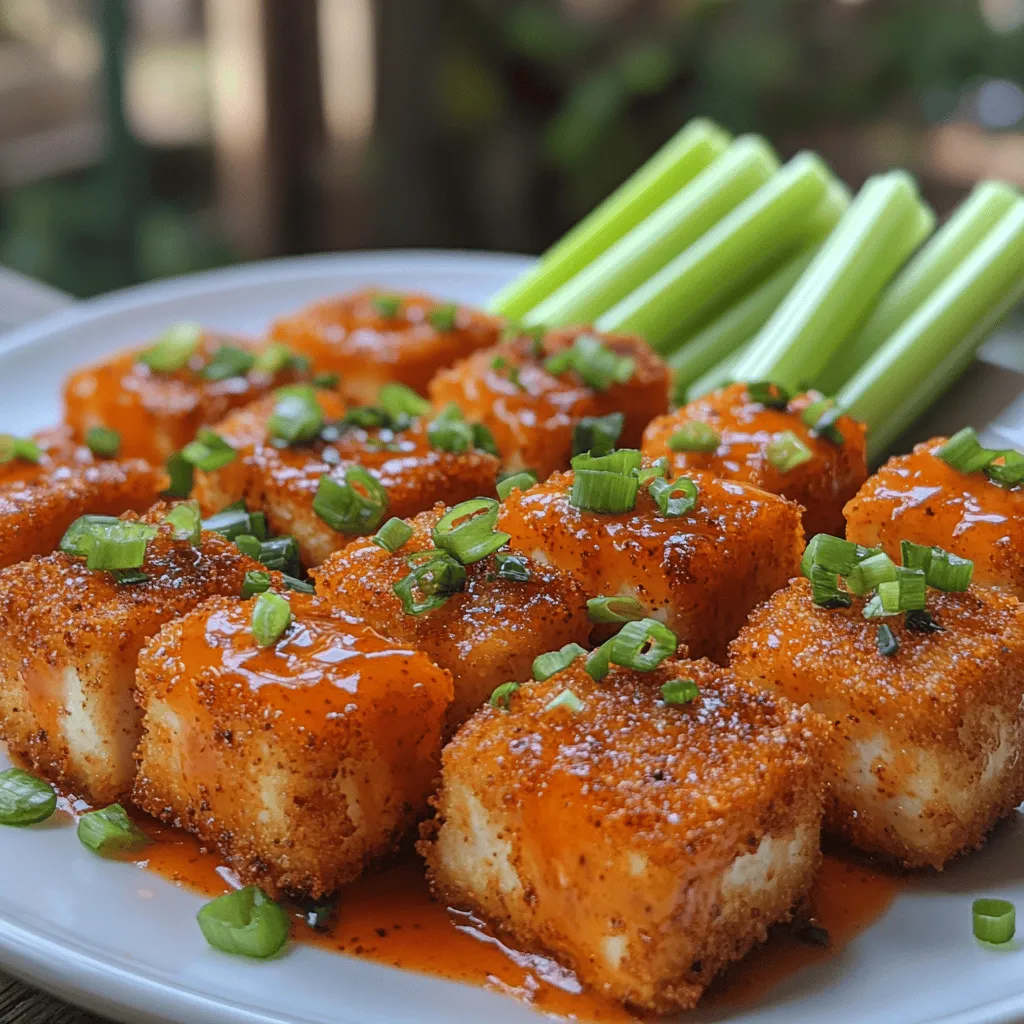 Die feurigen Buffalo-Tofu-Bissen sind nicht nur ein köstlicher Snack, sondern auch ein perfektes Gericht für alle, die sich nach einer pflanzlichen Alternative zu klassischen Buffalo Wings sehnen. Dieses Rezept vereint die Schärfe der berühmten Buffalo-Sauce mit dem herzhaften Geschmack von knusprig gebratenem Tofu. Ursprünglich inspiriert von der amerikanischen Küche, hat sich diese Variante schnell in der veganen und vegetarischen Welt etabliert und erfreut sich großer Beliebtheit.
