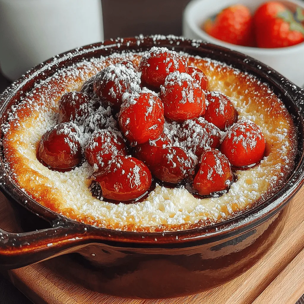Das Kirschen Bliss Clafoutis ist ein klassisches französisches Dessert, das mit frischen Kirschen gefüllt ist und eine cremige, flanartige Textur aufweist. Clafoutis ist nicht nur ein Genuss für den Gaumen, sondern auch ein Fest für die Augen. Mit seiner goldbraunen Kruste und den saftigen Kirschen ist es der perfekte Abschluss für jedes Mahl. In Frankreich wird dieses Gericht traditionell im Sommer zubereitet, wenn die Kirschen in voller Pracht blühen.