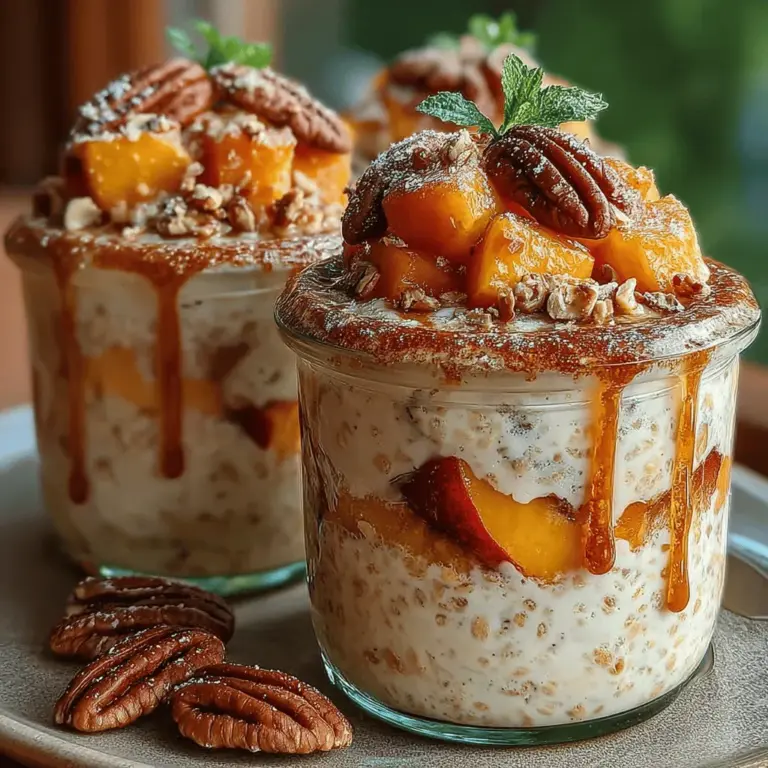 Die Pfirsich-Cobbler Übernacht-Oats sind nicht nur ein köstliches Frühstück, sondern auch eine wunderbare Möglichkeit, den Tag gesund zu beginnen. Dieses Rezept stammt aus der Tradition der Overnight Oats, die in den letzten Jahren immer beliebter geworden sind. Der Ursprung dieser praktischen Frühstücksform lässt sich auf das Bedürfnis zurückführen, schnell und einfach gesunde Mahlzeiten zuzubereiten, ohne morgens viel Zeit für die Zubereitung aufzuwenden. Die Kombination aus Haferflocken, frischen Früchten und cremigem Joghurt macht diese Overnight Oats zu einer nahrhaften und sättigenden Option, die auch noch köstlich schmeckt.