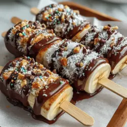 Wenn es um erfrischende Leckereien an warmen Tagen geht, sind die Choco-Banana Bliss Pops eine unschlagbare Wahl. Diese gefrorenen Bananen am Stiel sind nicht nur ein wahrer Genuss für die Sinne, sondern auch einfach zuzubereiten und perfekt für jedes Alter. Ob als gesunder Snack für die Kinder, als köstliches Dessert nach dem Abendessen oder einfach als süße Belohnung für zwischendurch – diese Schokoladen-Bananen-Pops bieten eine köstliche Kombination aus fruchtigem Geschmack und schokoladiger Süße.