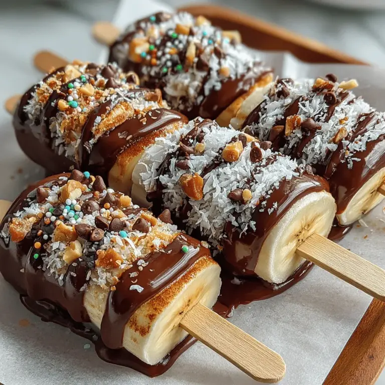 Wenn es um erfrischende Leckereien an warmen Tagen geht, sind die Choco-Banana Bliss Pops eine unschlagbare Wahl. Diese gefrorenen Bananen am Stiel sind nicht nur ein wahrer Genuss für die Sinne, sondern auch einfach zuzubereiten und perfekt für jedes Alter. Ob als gesunder Snack für die Kinder, als köstliches Dessert nach dem Abendessen oder einfach als süße Belohnung für zwischendurch – diese Schokoladen-Bananen-Pops bieten eine köstliche Kombination aus fruchtigem Geschmack und schokoladiger Süße.
