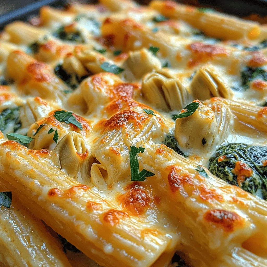 Der cremige Spinach-Artischocken-Pasta-Auflauf ist ein wahrer Genuss für alle Liebhaber der italienischen Küche. Dieses Gericht vereint die cremige Textur von Frischkäse und Schlagsahne mit dem herzhaften Geschmack von Artischocken und frischem Spinat. Ursprünglich aus der mediterranen Küche stammend, hat sich dieses Rezept in vielen Haushalten als beliebte Wahl etabliert. Es vereint nicht nur Geschmack, sondern auch die Leichtigkeit eines schnellen Abendessens, das die ganze Familie erfreut.