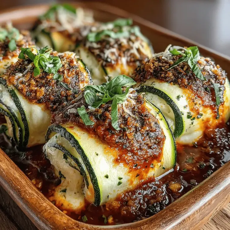 Zucchini Lasagna Roll-Ups sind eine köstliche und gesunde Variante der traditionellen Lasagne, die nicht nur den Gaumen erfreut, sondern auch eine wunderbare Möglichkeit bietet, mehr Gemüse in unsere Ernährung zu integrieren. Dieses Rezept ist ideal für alle, die auf der Suche nach einer glutenfreien Alternative zur klassischen Lasagne sind oder einfach nur eine leichtere Mahlzeit genießen möchten. Die Kombination aus frisch geschnittenen Zucchini, cremigem Ricotta und würzigem Mozzarella macht diese Roll-Ups zu einem echten Genuss.