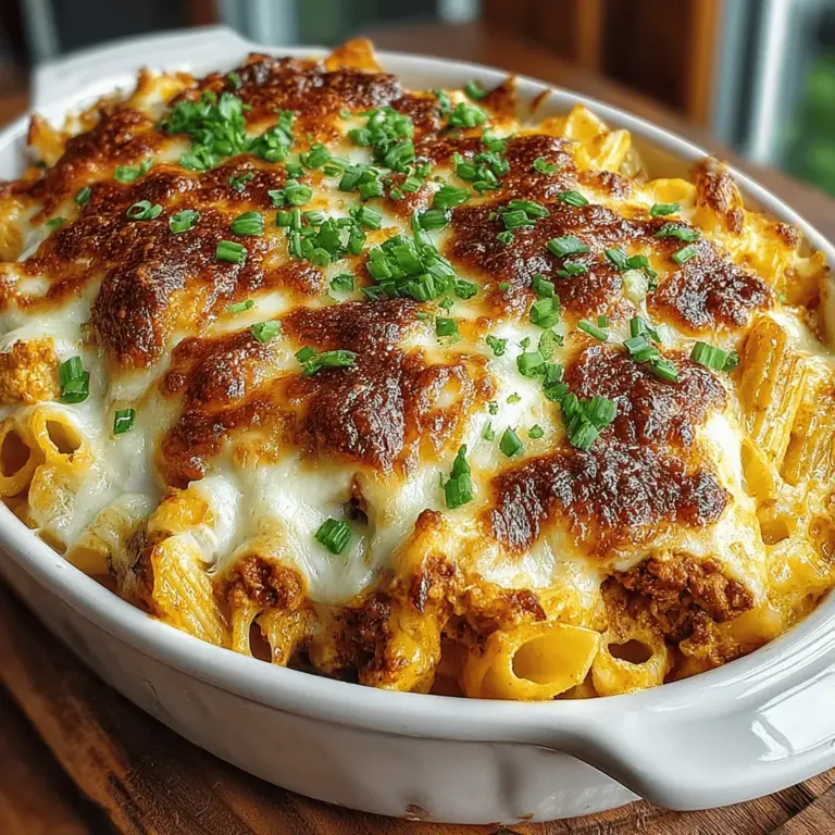 Wenn Sie auf der Suche nach einem herzhaften und cremigen Gericht sind, das sowohl einfach zuzubereiten als auch extrem lecker ist, dann ist dieser cremige Buffalo-Hühnchen-Pasta-Auflauf genau das Richtige für Sie! Dieses Rezept kombiniert die würzige Schärfe von Buffalo-Sauce mit zartem Hühnchen und cremigem Käse, um ein unwiderstehliches Geschmackserlebnis zu schaffen, das jeder lieben wird. Ursprünglich aus der amerikanischen Küche, hat der Buffalo-Hühnchen-Stil in den letzten Jahren auch in vielen Haushalten Einzug gehalten und erfreut sich großer Beliebtheit.
