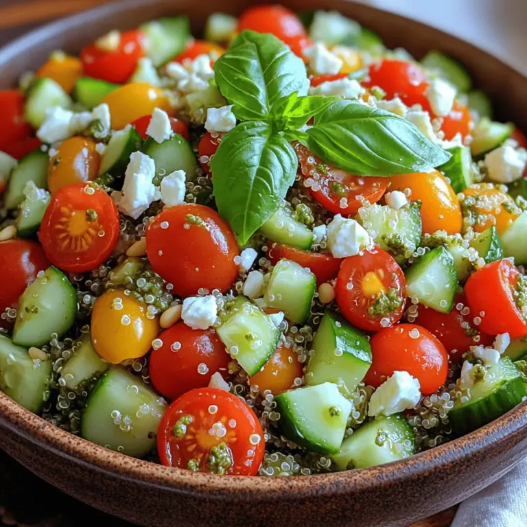 In der heutigen schnelllebigen Welt, in der Fertiggerichte und Fast Food oft die Oberhand gewinnen, wird die Bedeutung von hausgemachter Küche immer deutlicher. Der Strahlende Basilikum-Pesto-Quinoasalat ist nicht nur ein köstliches, sondern auch ein gesundes Gericht, das sich leicht zubereiten lässt. Mit seiner Kombination aus nahrhaftem Quinoa, frischem Basilikum und knackigem Gemüse bringt dieser Salat nicht nur Farbe auf den Tisch, sondern auch eine Fülle an Aromen und Nährstoffen.
