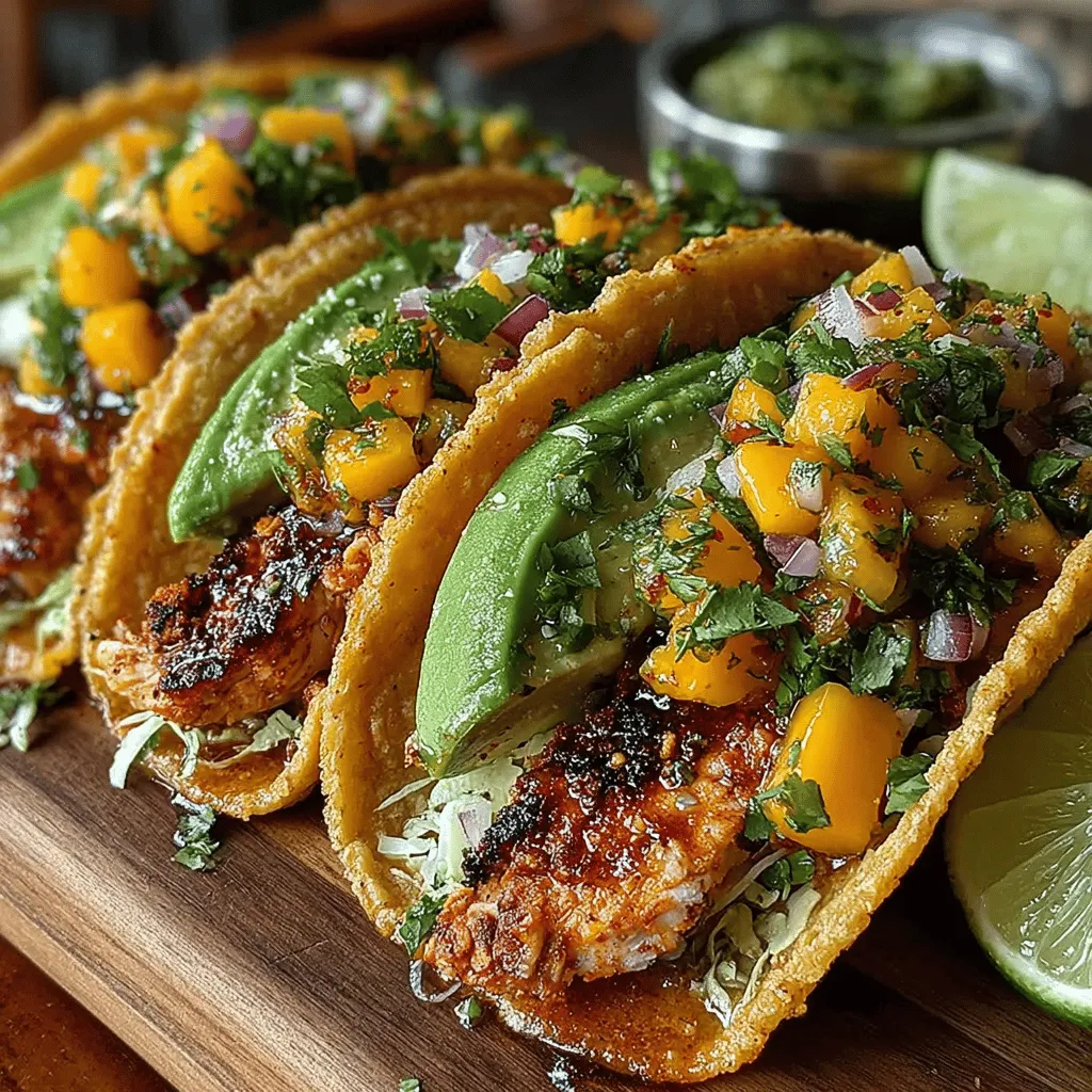Die Mango Tacos sind ein wahres Geschmackserlebnis, das die Aromen tropischer Früchte mit herzhaftem Hähnchen kombiniert. Diese kreative Kombination aus fruchtiger Mango-Salsa und zart gegrilltem Hähnchen auf warmen Maistortillas bringt das Urlaubsfeeling direkt auf Ihren Teller. Dieses Gericht ist nicht nur köstlich, sondern auch einfach zuzubereiten und perfekt für gesellige Abende, Grillpartys oder ein schnelles Mittagessen.