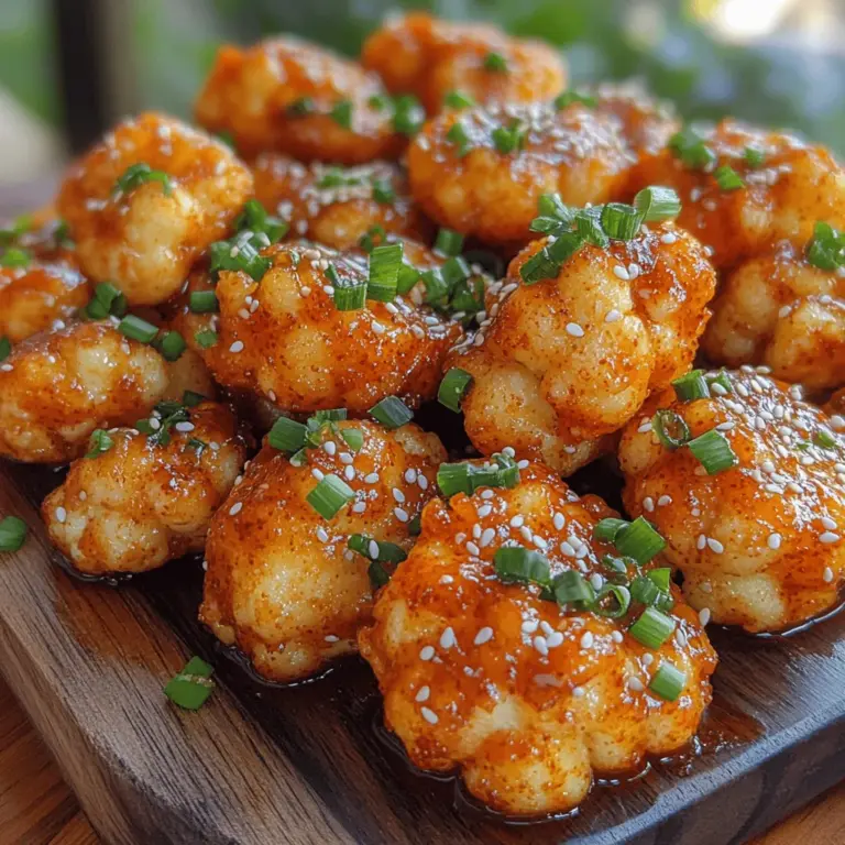 Die feurigen Sriracha Blumenkohlbissen sind nicht nur ein köstlicher Snack, sondern auch eine ideale Wahl für alle, die das Zischeln der Schärfe in Kombination mit dem milden Geschmack von Blumenkohl lieben. Dieses Rezept bringt nicht nur einen Hauch von Farbe auf deinen Tisch, sondern auch eine Explosion von Aromen, die sowohl Gaumen als auch Augen erfreuen. Egal, ob du ein leidenschaftlicher Koch bist oder einfach nur etwas Neues ausprobieren möchtest, dieses Rezept ist sowohl einfach umzusetzen als auch unglaublich befriedigend.