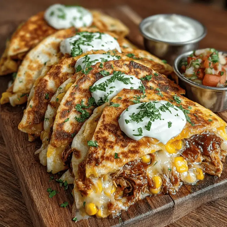 Quesadillas sind nicht nur eine wunderbare Möglichkeit, um verschiedene Aromen zu kombinieren, sondern auch ein beliebtes Gericht, das bei Jung und Alt gleichermaßen gut ankommt. Die Kombination aus zartem, BBQ-aromatisiertem Hühnchen, geschmolzenem Käse und frischen Zutaten macht diese rauchigen Grill-Quesadillas mit BBQ-Hühnchen zu einem echten Highlight. Sie sind perfekt für gesellige Abende, Grillpartys oder als schnelles Familienessen.