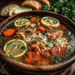 Die Zubereitung eines Rezepts ist weit mehr als nur das Zusammenstellen von Zutaten. Es ist ein kreativer Prozess, der sowohl Freude als auch Zufriedenheit bringt. In der heutigen schnelllebigen Welt ist es wichtiger denn je, sich Zeit zum Kochen zu nehmen und frische, gesunde Gerichte zuzubereiten. Ein besonders erfrischendes und nahrhaftes Gericht, das sich perfekt für jede Jahreszeit eignet, ist die Zesty Lemon Chicken and Rice Soup. Diese köstliche Suppe kombiniert zarte Hähnchenbrust, aromatisches Gemüse und den spritzigen Geschmack von frischen Zitronen, um ein Gericht zu kreieren, das sowohl herzhaft als auch leicht ist.