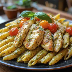 Willkommen in der faszinierenden Welt der italienischen Küche! Heute möchten wir Ihnen ein Rezept vorstellen, das nicht nur köstlich und einfach zuzubereiten ist, sondern auch eine perfekte Kombination aus frischen Zutaten und herzhaften Aromen bietet: Cremige Pesto-Hühnchen-Penne. Dieses Gericht erfreut sich großer Beliebtheit und ist ideal für ein schnelles Mittagessen, ein entspanntes Abendessen mit Freunden oder sogar für ein festliches Familienessen.