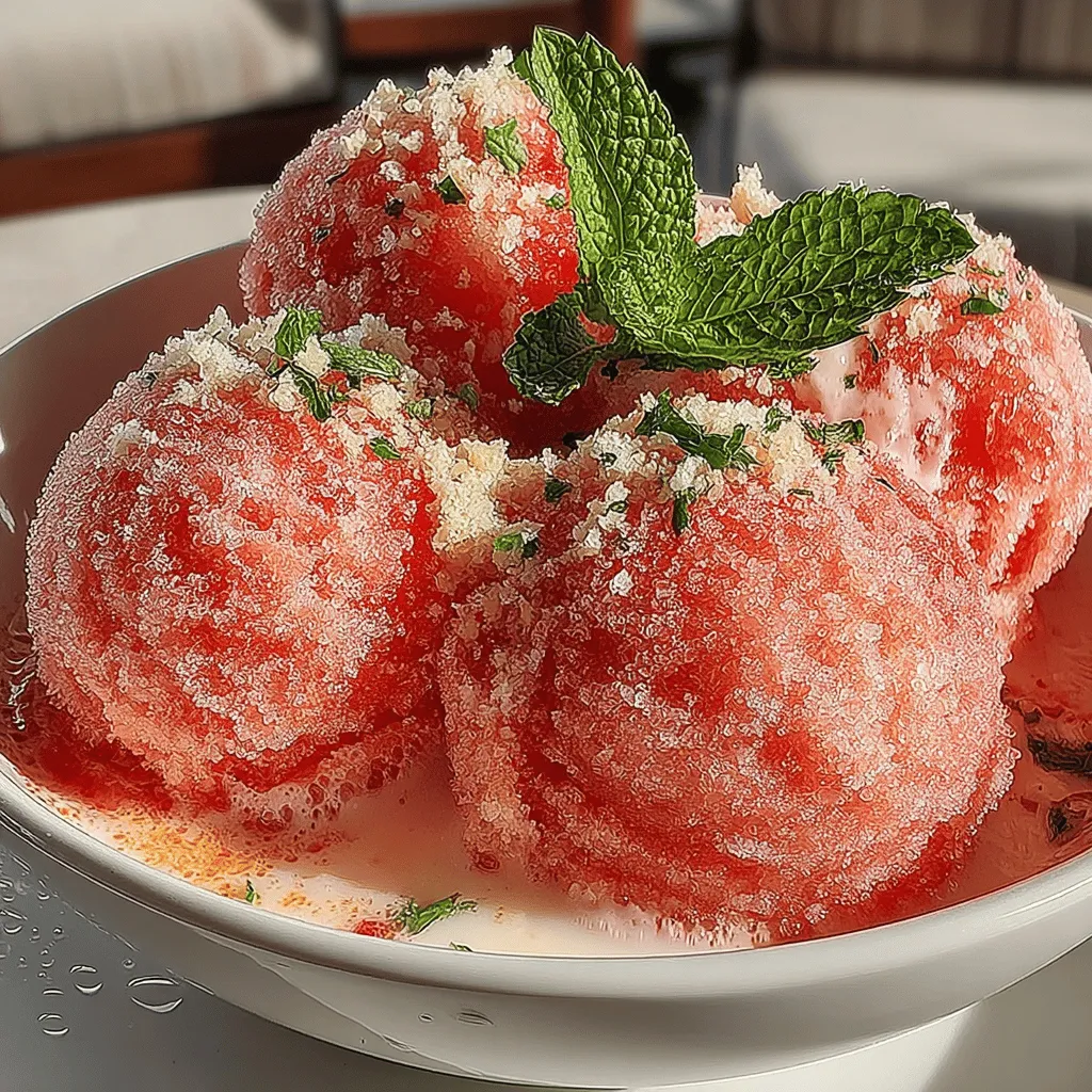 Die Hauptzutat dieses erfrischenden Sorbets ist, wie der Name schon sagt, die Wassermelone. Diese saftige Frucht ist nicht nur köstlich, sondern auch äußerst gesund. Wassermelonen bestehen zu etwa 92% aus Wasser, was sie zu einer hervorragenden Wahl für die Hydration macht. Sie sind reich an Vitaminen A und C sowie an Antioxidantien, die helfen, den Körper vor freien Radikalen zu schützen.