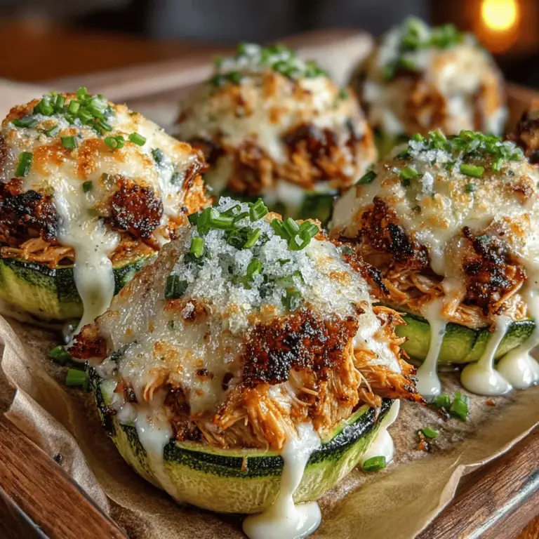 Buffalo Chicken Alfredo Zoodle Nests sind eine köstliche und gesunde Variante eines klassischen Gerichts, das die Aromen von Buffalo Chicken und cremiger Alfredo-Sauce in einer innovativen Zoodle-Form vereint. Diese Nester sind nicht nur optisch ansprechend, sondern auch ideal für alle, die eine glutenfreie und kohlenhydratarme Option suchen. Zoodles, auch bekannt als Zucchini-Nudeln, sind eine hervorragende Alternative zu herkömmlichen Pasta und bringen frische Aromen sowie eine Vielzahl von Nährstoffen in dein Gericht.