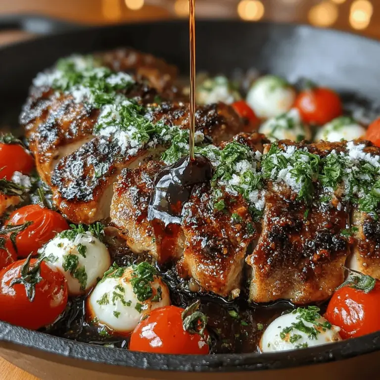Die Balsamico-Glasierte Caprese-Hähnchenbrust ist ein wahrer Genuss, der die Aromen Italiens in Ihre Küche bringt. Diese köstliche Kombination aus saftigem Hähnchen, frischen Tomaten, cremigem Mozzarella und aromatischem Basilikum ist nicht nur ein Fest für den Gaumen, sondern auch ein Highlight bei jedem Abendessen. Die süß-sauren Noten des Balsamico-Essigs verleihen dem Gericht eine besondere Tiefe, die es zu einem echten Publikumsliebling macht.