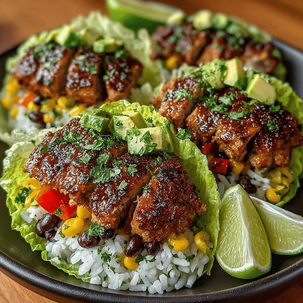 Wenn Sie auf der Suche nach einem gesunden und schmackhaften Rezept sind, das sowohl frisch als auch sättigend ist, dann sind die würzigen Limetten-Hühnchen & Reis Wraps in Salatblättern genau das Richtige für Sie. Diese köstlichen Wraps kombinieren zartes, mariniertes Hühnchen mit einer bunten Mischung aus Reis, Bohnen und Gemüse, alles verpackt in knackigen Salatblättern. Diese Kombination macht nicht nur Spaß beim Essen, sondern ist auch nährstoffreich und leicht verdaulich.
