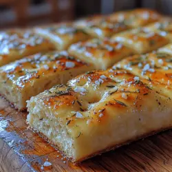 Die herzhafte Rosmarin-Knoblauch-Focaccia ist eine der köstlichsten und einfachsten Brotrezepte, die man in der heimischen Küche zubereiten kann. Dieses italienische Brot überzeugt durch seine weiche, luftige Textur und das unvergleichliche Aroma von frischem Rosmarin und Knoblauch. Egal, ob als Beilage zu einer Suppe, als Snack für zwischendurch oder einfach nur mit etwas Olivenöl zum Dippen – Focaccia ist immer eine gute Wahl.