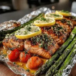 Wenn es um gesunde und schmackhafte Abendessen geht, ist das Rezept für Zesty Lemon Dill Salmon Delight ein absoluter Hit. Dieses Gericht vereint die frische von Zitrone und Dill mit dem zarten Geschmack von Lachs, was es zu einer perfekten Wahl für alle, die eine leichte, aber dennoch geschmackvolle Mahlzeit suchen. Der Lachs ist nicht nur ein köstlicher Genuss, sondern auch eine hervorragende Quelle für Omega-3-Fettsäuren, die für ihre positiven Effekte auf die Herzgesundheit bekannt sind. In Kombination mit frischem Gemüse, wie Kirschtomaten und Spargel, entsteht ein ausgewogenes Gericht, das sowohl nährstoffreich als auch befriedigend ist.