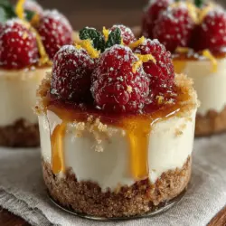Wenn Sie auf der Suche nach einem erfrischenden und köstlichen Dessert sind, das sowohl das Auge als auch den Gaumen anspricht, dann sind diese Zesty Lemon Raspberry Cheesecake Cups genau das Richtige für Sie. Diese kleinen, aber feinen Käsekuchenbecher vereinen die spritzige Frische von Zitronen mit der süßen Säure von Himbeeren und schaffen so ein harmonisches Geschmackserlebnis, das perfekt für jede Gelegenheit ist. Ob für ein Sommerfest, einen Geburtstag oder einfach nur als süßer Genuss für sich selbst – diese Cheesecake Cups werden Ihre Gäste begeistern und sie dazu bringen, nach mehr zu fragen.