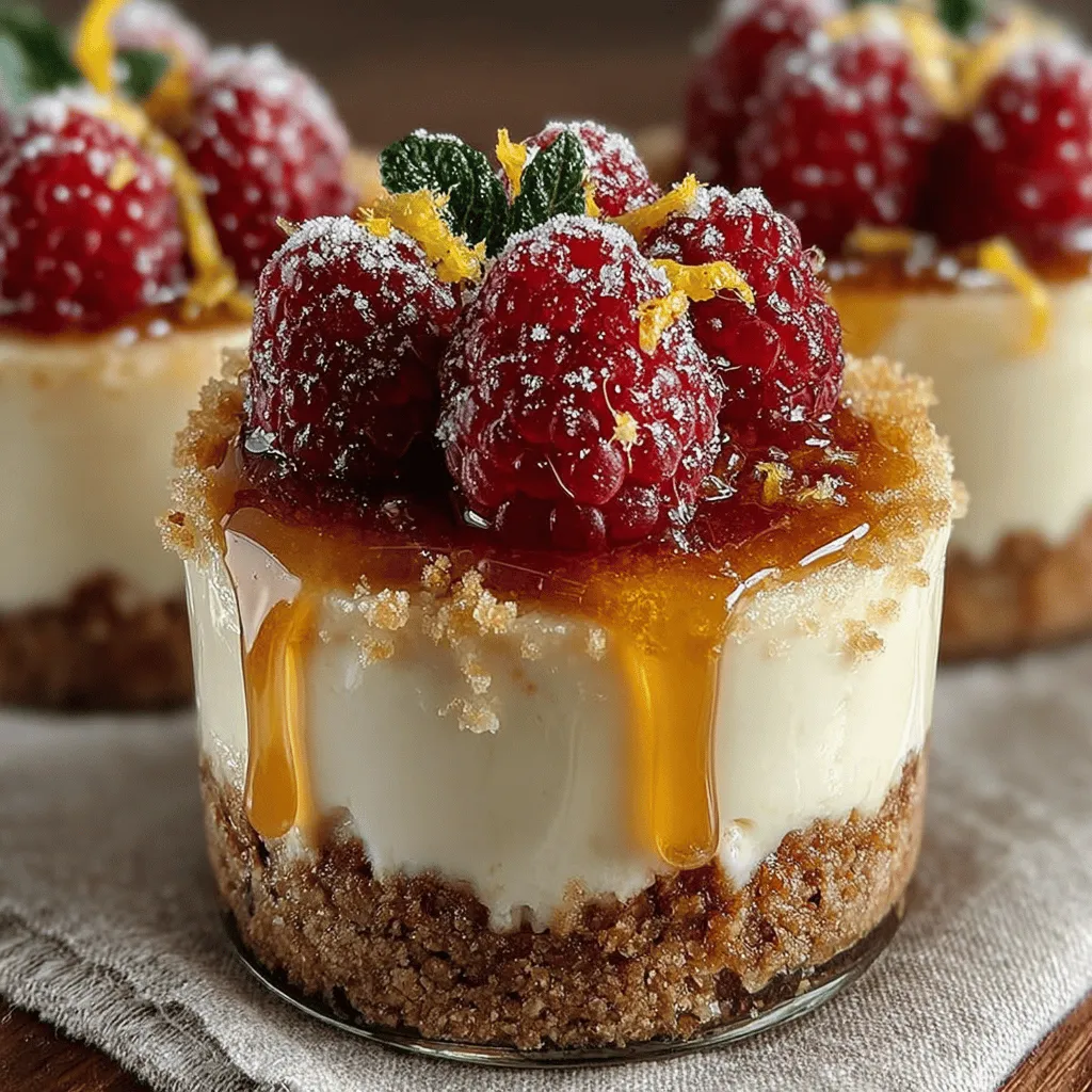 Wenn Sie auf der Suche nach einem erfrischenden und köstlichen Dessert sind, das sowohl das Auge als auch den Gaumen anspricht, dann sind diese Zesty Lemon Raspberry Cheesecake Cups genau das Richtige für Sie. Diese kleinen, aber feinen Käsekuchenbecher vereinen die spritzige Frische von Zitronen mit der süßen Säure von Himbeeren und schaffen so ein harmonisches Geschmackserlebnis, das perfekt für jede Gelegenheit ist. Ob für ein Sommerfest, einen Geburtstag oder einfach nur als süßer Genuss für sich selbst – diese Cheesecake Cups werden Ihre Gäste begeistern und sie dazu bringen, nach mehr zu fragen.